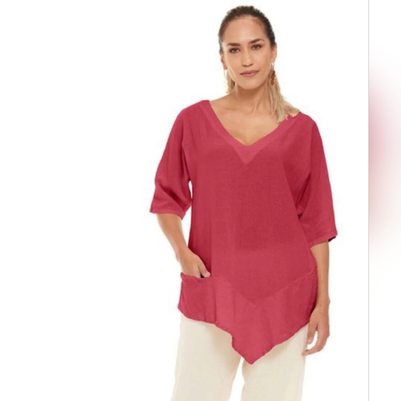 Oh My Gauze! Tops - Oh My Gauze! V-Neck Blouse Size 2 (12-14/L-XL) US